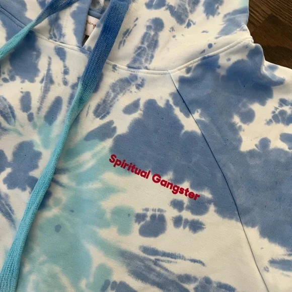 NWT Spiritual Gangster Aruba Tie Dye Luna Crop Hoodie Sz Medium - Picture 6 of 9